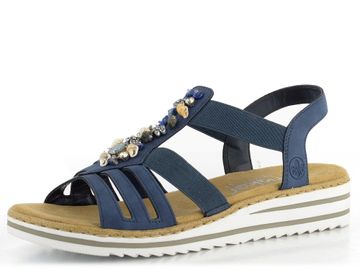 Rieker sandály na klínku Jeans V0649-14