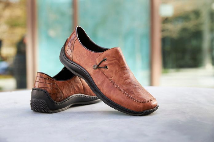 Rieker dámské prozouvací polobotky hnědé/kroko L1750-22