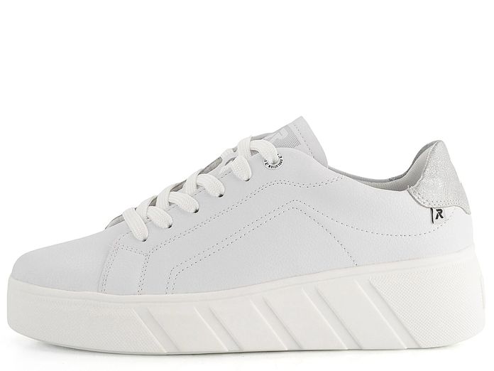 Rieker Revolution kožené bílé sneakers tenisky na platformě W0501-80