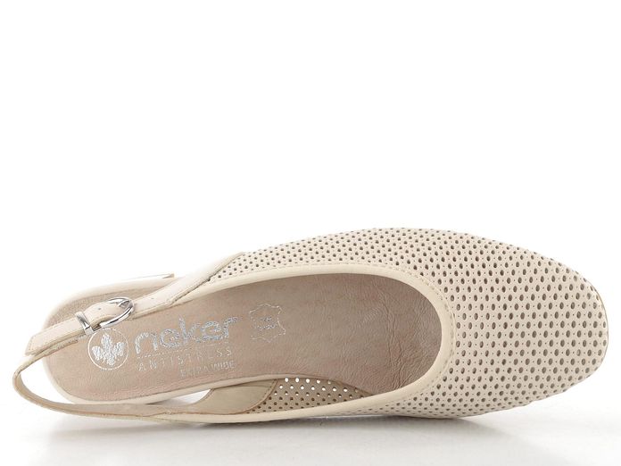 Rieker prořezávané lodičky s volnou patou porzellan/cliff 43458-60