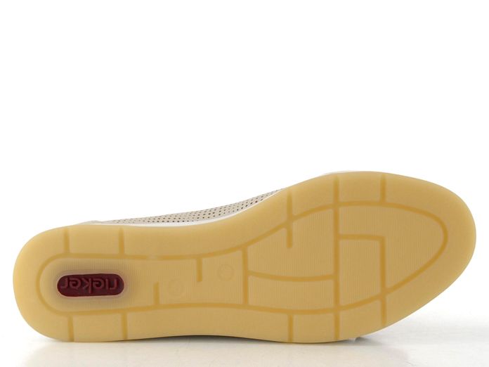 Rieker baleríny s mašlí perle/jute L3066-60