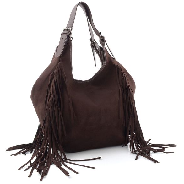 Rieker shopper kabelka s třásněmi tmavě hnědá H1041-25