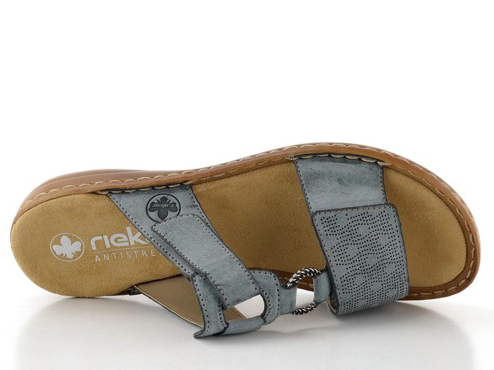 Rieker pantofle s upínacími pásky modré 60885-12
