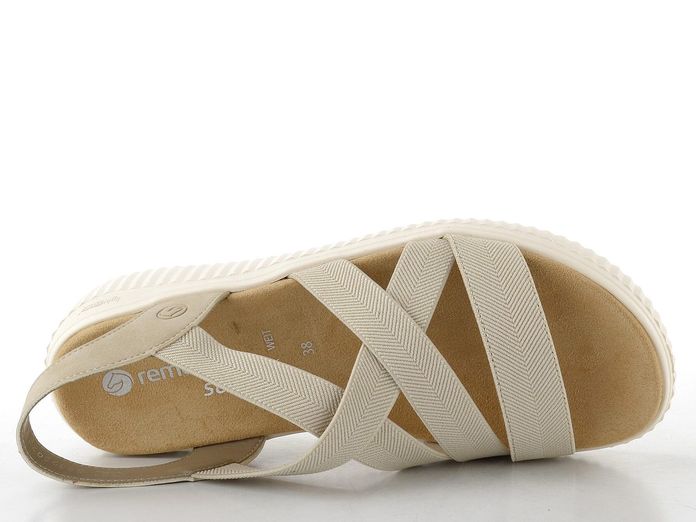 Remonte páskové sandály na platformě béžové D3L52-60