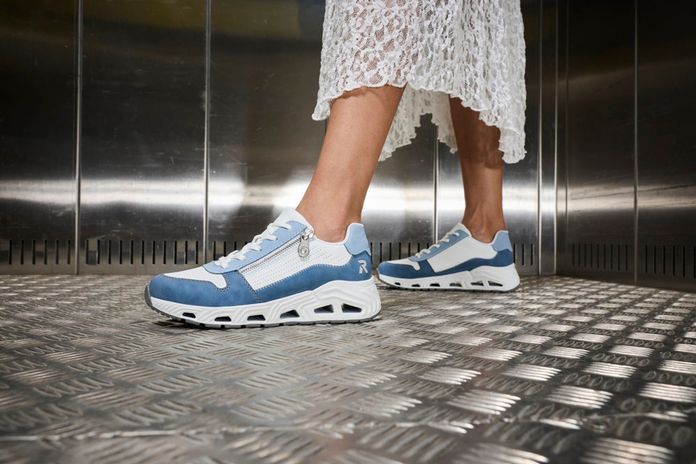 Rieker Sport tenisky na platformě modro-bílé N5204-12