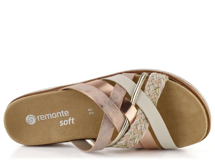 Remonte metalické pantofle na platofrmě Rosegold D0Q50-31