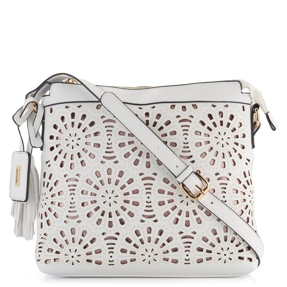 Remonte bílá prořezávaná crossbody kabelka Q0630-80
