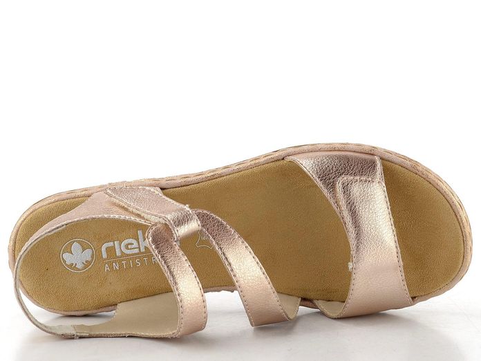 Rieker kožené sandály kupfer 659C7-89