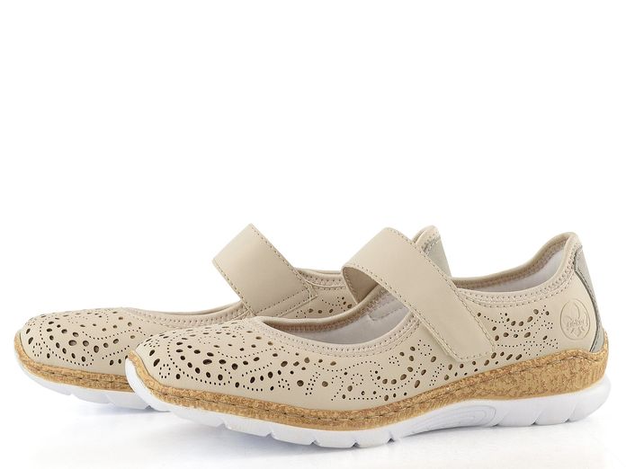 Rieker sportovnější baleríny s páskem béžové N4299-60