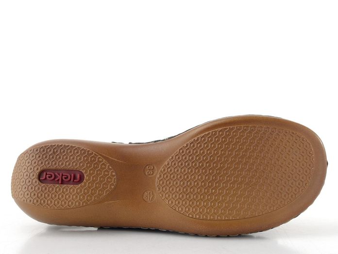 Rieker černé sandály se strečí 65989-01