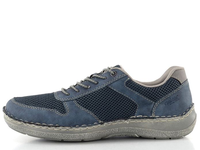 Rieker širší pánské prozouvací polobotky denim 03089-14