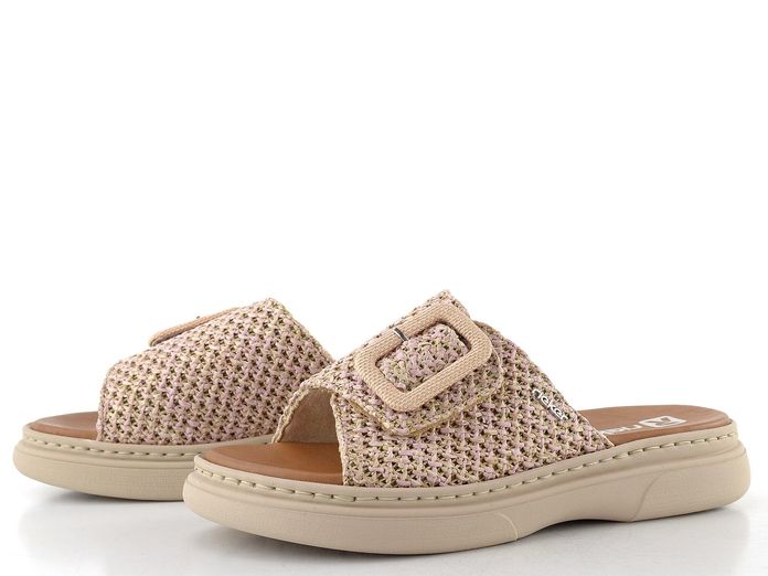 Rieker pantofle se sponou pink-multi V3053-90