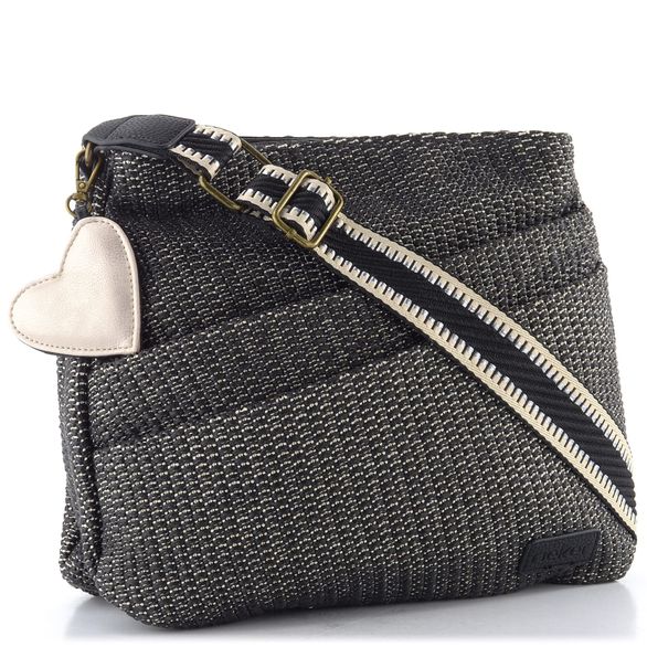 Rieker crossbody kabelka se srdcem schwarz-sand/black H1004-92