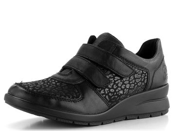 Rieker polobotky na suchý zip černé L4868-00