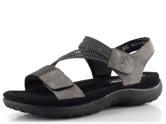 Rieker šedé sandály s gumičkami 64870-42