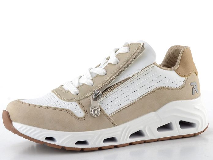 Rieker Sport tenisky na platformě béžovo-bílé N5204-80