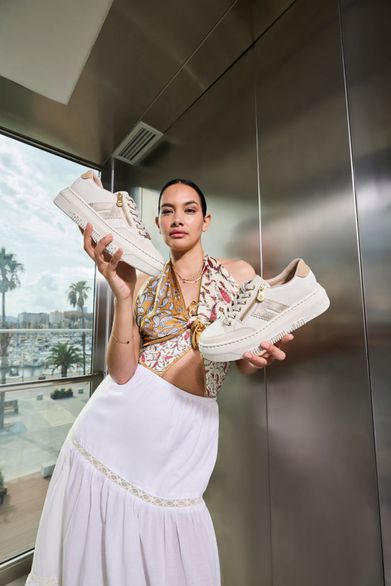 Rieker Sport tenisky na platformě béžové M1912-80