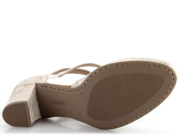Rieker metalické lodičky s nártovými pásky Beige-Gold 41080-60