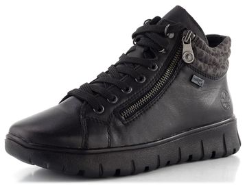 Rieker šněrovací kotník s membránou schwarz/leo-grey N1305-00