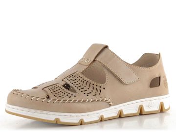 Rieker sportovnější prořezávané polobotky béžové 49958-61