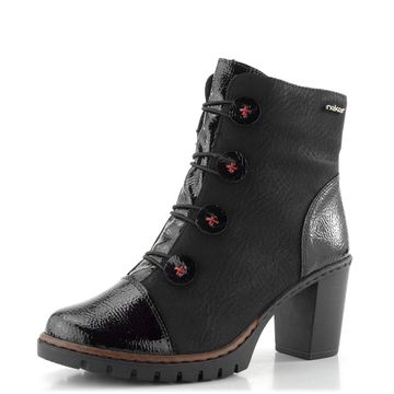 Rieker elegantní kotník na podpatku černý Y2576-00