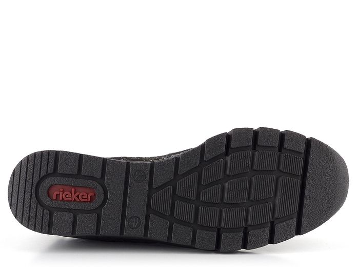 Rieker polobotky na klínu černé s metalickým potiskem N3302-90