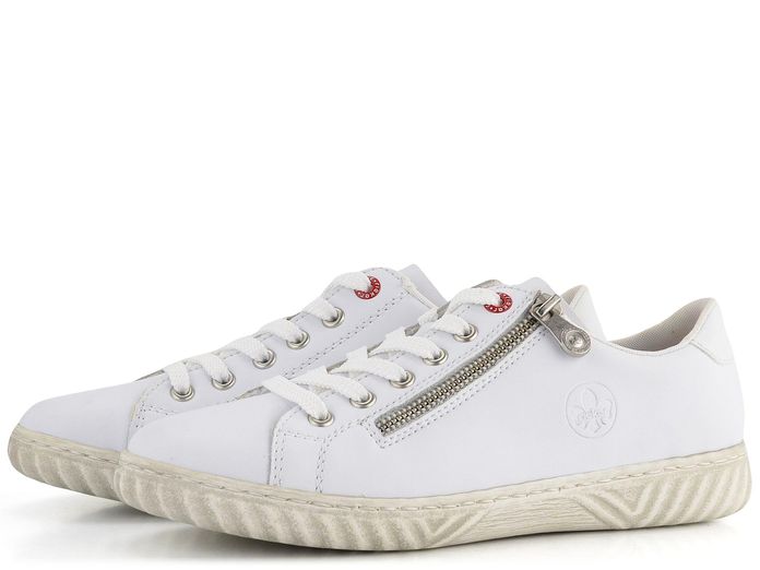 Rieker polobotky se zipem bílé N0900-81