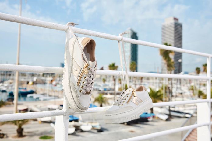 Rieker Sport tenisky na platformě béžové M1912-80