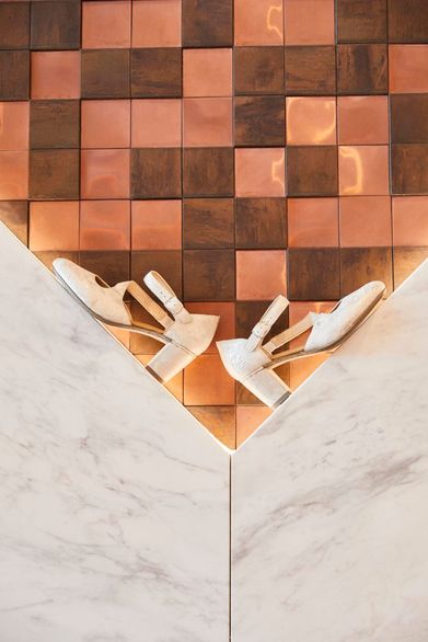 Rieker metalické lodičky s nártovými pásky Beige-Gold 41080-60