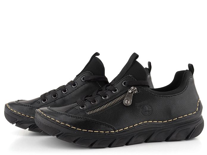 Rieker černé šněrovací dámské polobotky 55073-00