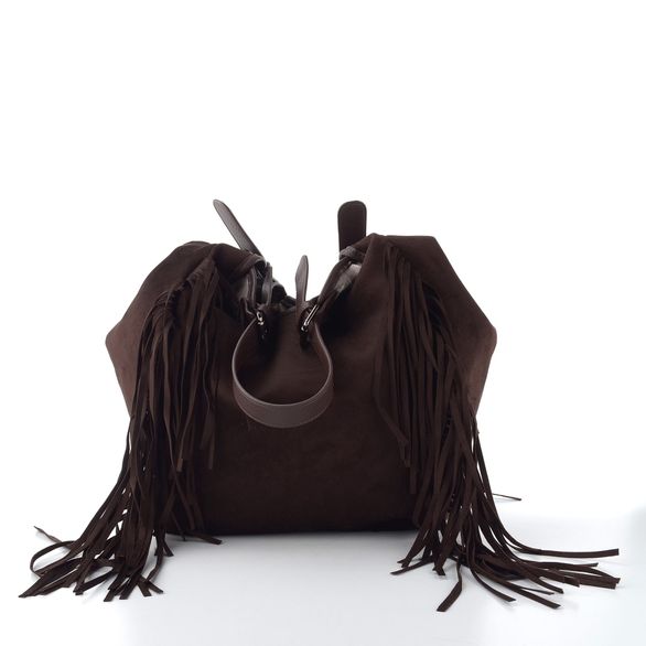 Rieker shopper kabelka s třásněmi tmavě hnědá H1041-25