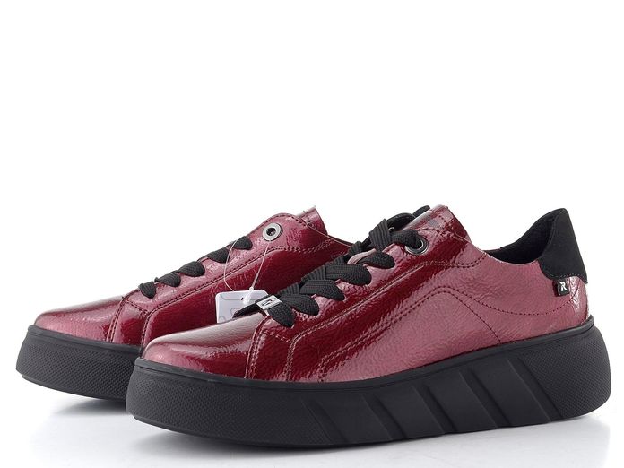 Rieker Sport dámské lakované tenisky cherry/schwarz W2601-35