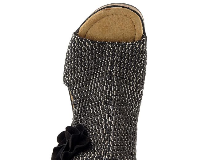 Rieker římské sandály na klínu černé 63791-01