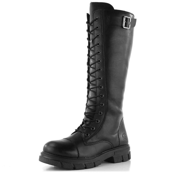 Rieker černé kozačky se šněrováním Z9106-00