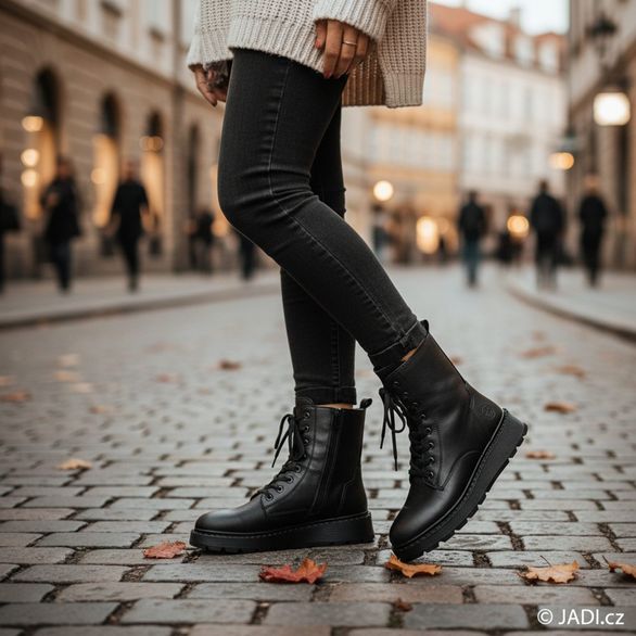 Rieker vyšší šněrovací kotník černý 70401-00