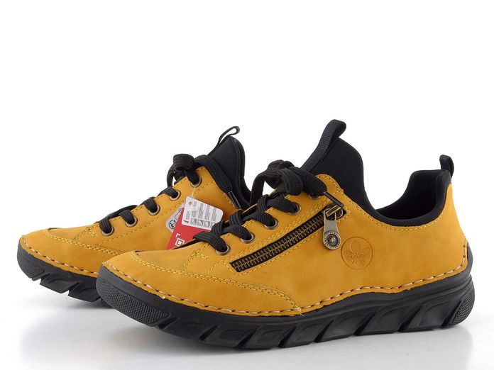 Rieker žluté šněrovací dámské polobotky 55073-68