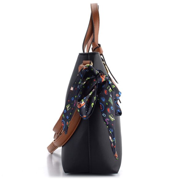 Rieker černá shopper kabelka s mašlí H1507-01