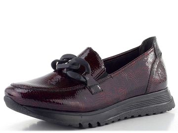 Rieker lakované mokasíny bordeaux/black 49051-35