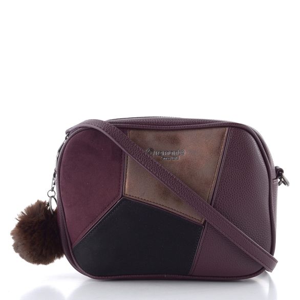 Remonte sešívaná crossbody kabelka s přívěškem vínová/fialová Q0674-35