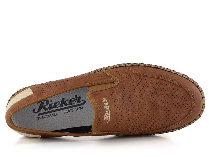 Rieker pánské perforované espadrilky mandlově hnědé B5269-24