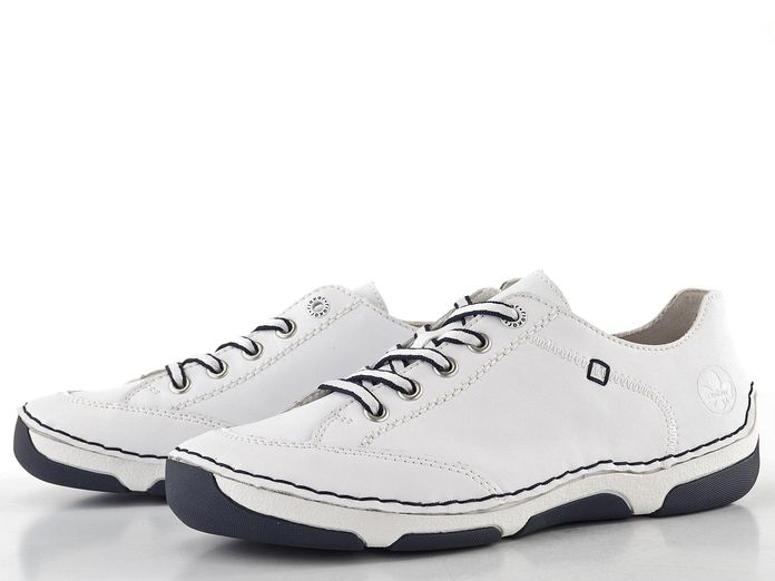 Rieker dámské šněrovací polobotky bílé 55901-80