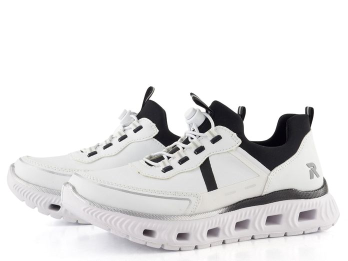 Rieker prozouvací tenisky na platformě černo-bílé M6062-80