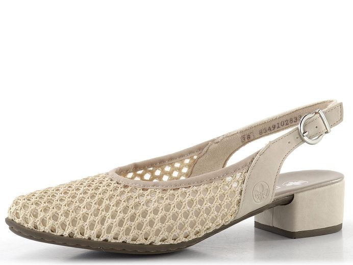 Rieker síťované lodičky s volnou patou crema 47060-60