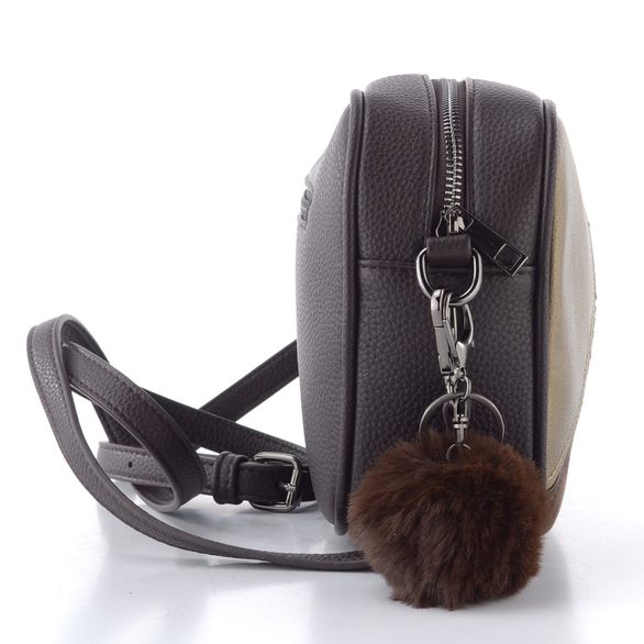 Remonte sešívaná crossbody kabelka s přívěškem hnědá/bronz Q0674-25