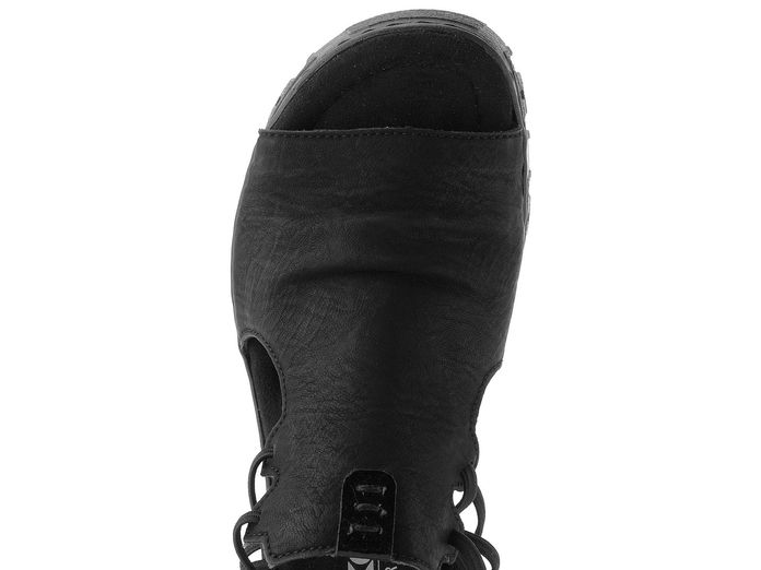 Rieker sandály na platformě s klínkem černé 68075-00