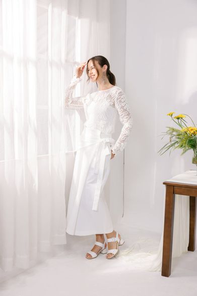 Remonte bílé kožené sandály na podpatku D1K51-80