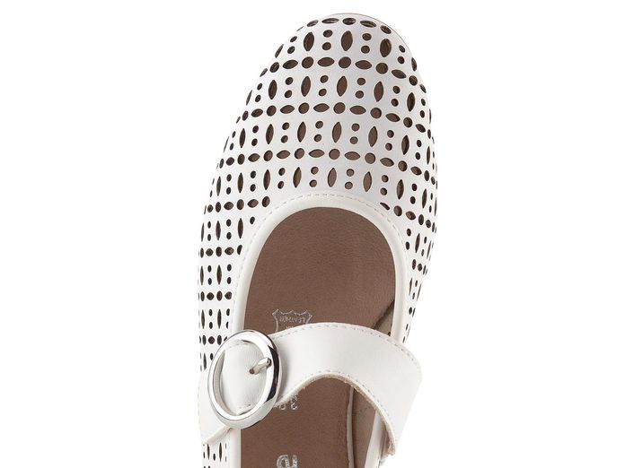 Remonte prořezávané baleríny s nártovým páskem bílé D0K16-80