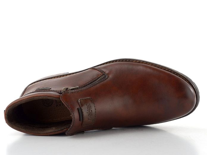 Rieker pánský elegantní kotník zipový hnědý 14656-24