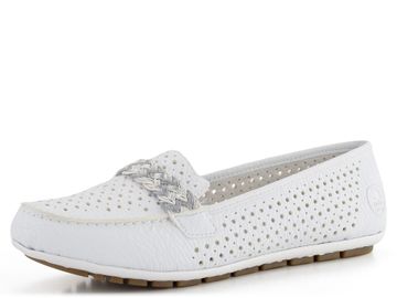 Rieker mokasíny s řetízkem bílé 46885-80