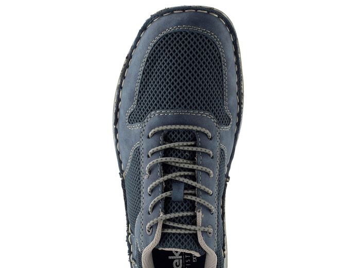 Rieker širší pánské prozouvací polobotky denim 03089-14